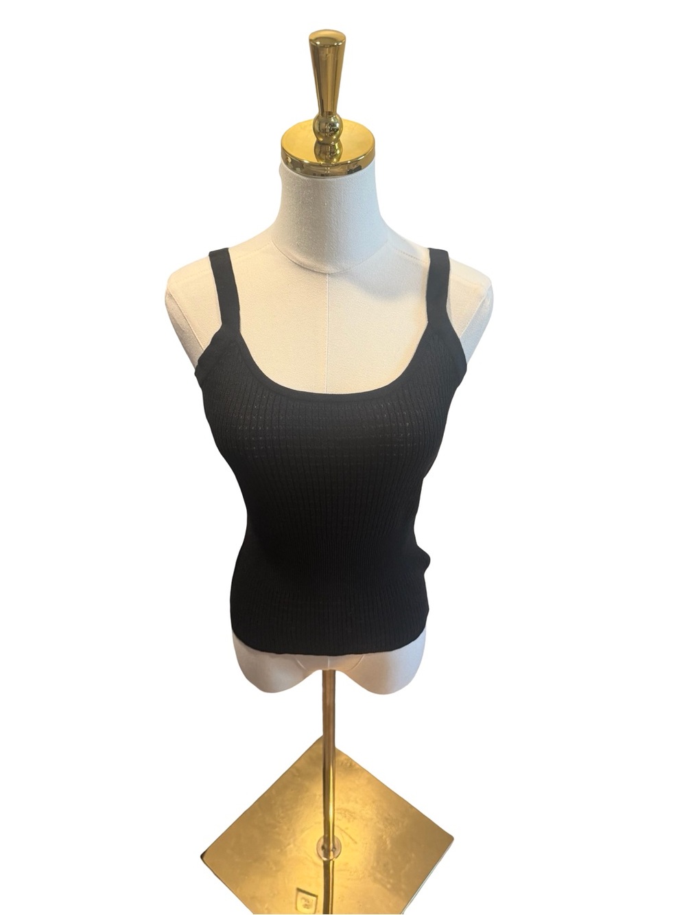 Vintage Preview Collection Black Ribbed Knit Top